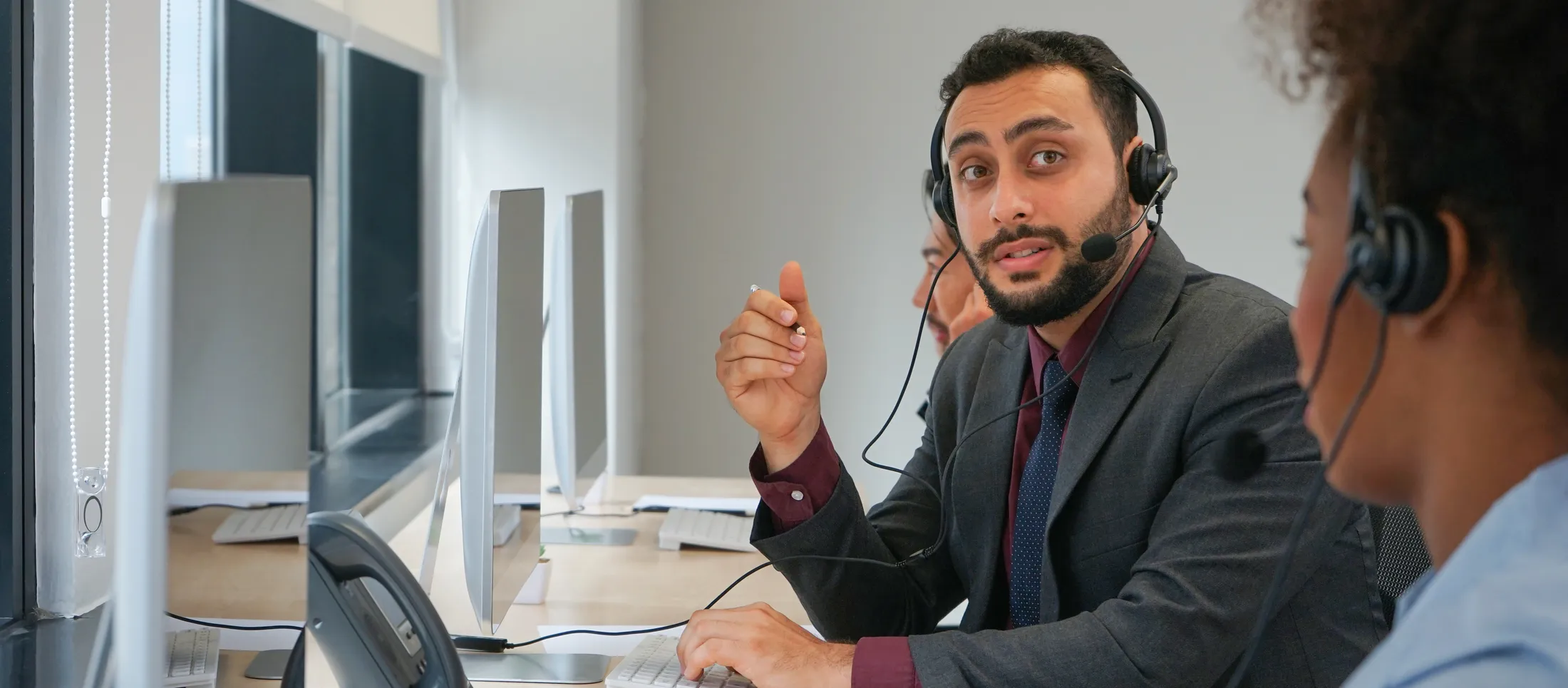 Agents working on the GoStaffer calling floor